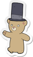 autocollant d'un ours de bande dessinée au chapeau png