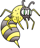 quirky gradient shaded cartoon wasp png