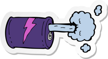 sticker of a cartoon fizzy drink can png