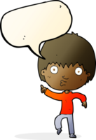 cartoon impressed boy pointing with speech bubble png