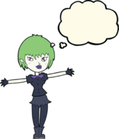 cartoon vampire girl with thought bubble png