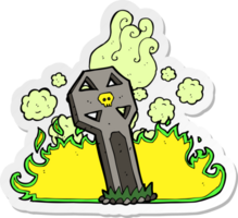 sticker of a cartoon spooky grave png