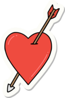 sticker of tattoo in traditional style of an arrow and heart png