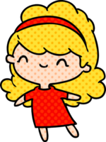 cartoon illustration kawaii girl with head band png