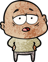 cartoon tired bald man png