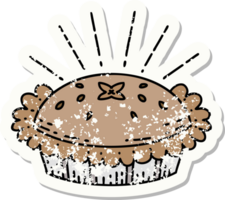 grunge sticker of tattoo style amazing pie png