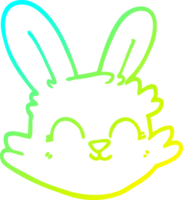 cold gradient line drawing cartoon happy rabbit png