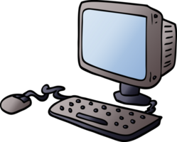 cartoon doodle office computer png