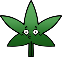 gradiënt gearceerde cartoon marihuanablad png