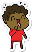 sticker of a cartoon happy man png