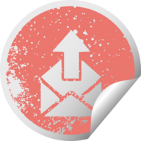 distressed circular peeling sticker symbol email sign png