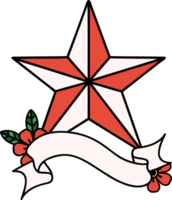 tattoo with banner of a star png