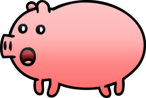 gradient shaded cartoon pig png