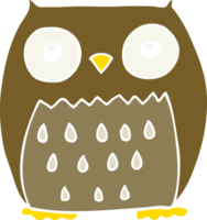 hibou de dessin animé de style plat couleur png