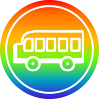 autobus scolaire circulaire dans le spectre arc-en-ciel png