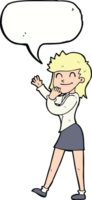 cartoon happy businesswoman with speech bubble png