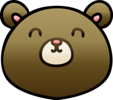 quirky gradient shaded cartoon bear png