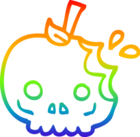 rainbow gradient line drawing cartoon red poison apple png