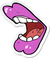 sticker of a cartoon halloween mouth png