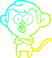 cold gradient line drawing cartoon shocked monkey png