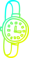 reloj de dibujos animados de dibujo de línea de gradiente frío png