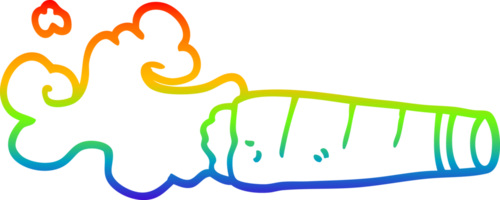 Regenbogen-Gradientenlinie Zeichnung Cartoon rauchende Zigarre png