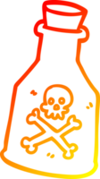 warm gradient line drawing cartoon poison bottle png