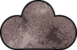 nube de tormenta de dibujos animados de textura grunge retro png