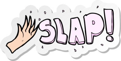 sticker of a cartoon slap png