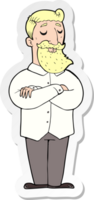 sticker of a cartoon hipster man png