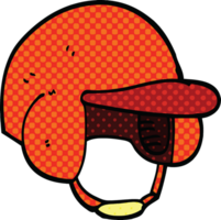 casque de baseball de dessin animé de style bande dessinée png