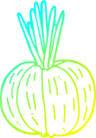 cold gradient line drawing cartoon vegetable png