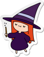 sticker cartoon of a cute kawaii witch girl png