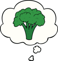 brocoli del fumetto e bolla di pensiero png