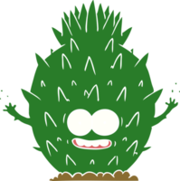 cactus de dessin animé de style plat couleur png