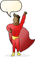 Cartoon-Superheld mit Sprechblase png