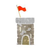 retro cartoon old castle tower png