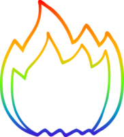 rainbow gradient line drawing cartoon open flame png