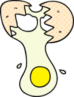 quirky comic book style cartoon cracked egg png