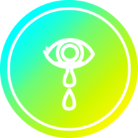 crying eye circular in cold gradient spectrum png