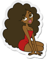 sticker of a cartoon pretty woman png