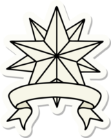 tattoo sticker with banner of a star png