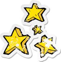 adesivo retrô angustiado de estrelas de desenho animado png