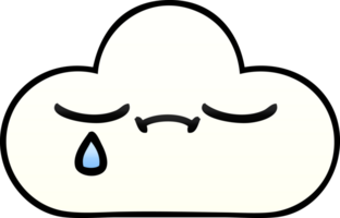 gradient shaded cartoon sad cloud png