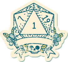 natural one d20 dice roll illustration png