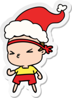 Weihnachtsaufkleberkarikatur des kawaii Jungen png