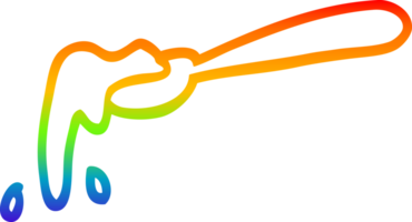 rainbow gradient line drawing cartoon ladle of food png