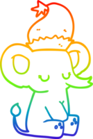 arcobaleno gradiente linea disegno simpatico elefante di natale png