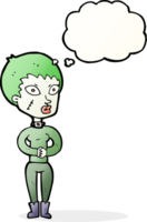 cartoon zombie girl with thought bubble png