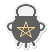 ketel met pentagram sticker png